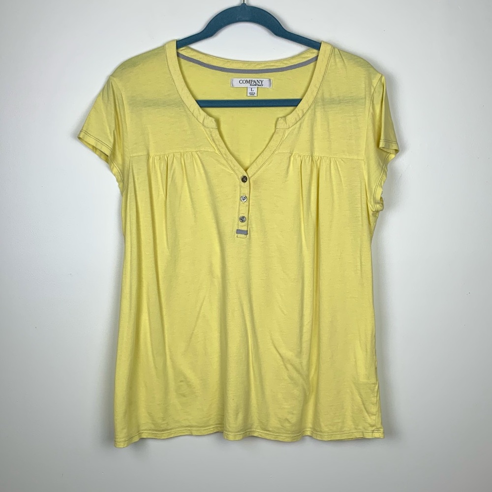 Company Ellen Tracy V-Neck Henley Pajama Top